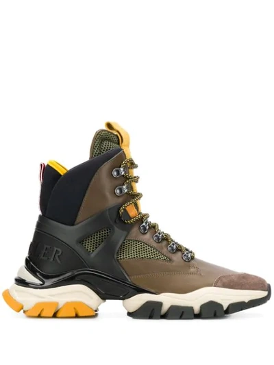 Shop Moncler Tristan Sneaker Boots In Brown