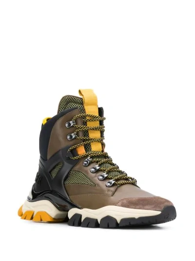 Shop Moncler Tristan Sneaker Boots In Brown