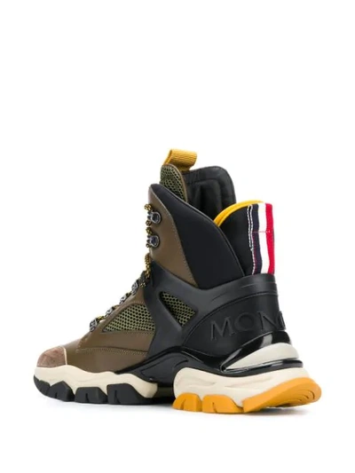 Shop Moncler Tristan Sneaker Boots In Brown