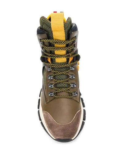 Shop Moncler Tristan Sneaker Boots In Brown