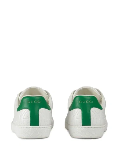 Shop Gucci Ace G Rhombus Sneakers In White