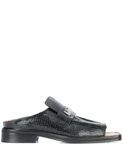 Shop Martine Rose Open Toe Loafers In Black Black