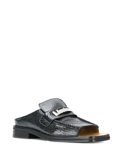 Shop Martine Rose Open Toe Loafers In Black Black