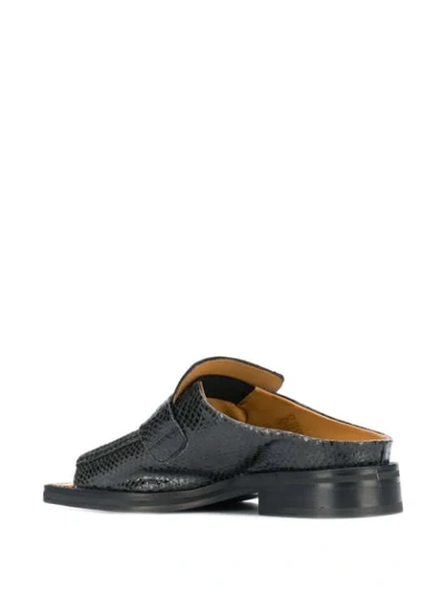 Shop Martine Rose Open Toe Loafers In Black Black