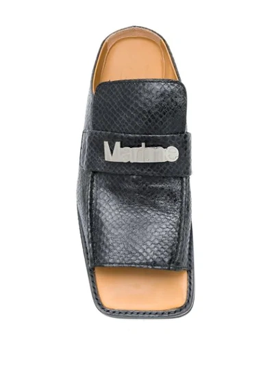 Shop Martine Rose Open Toe Loafers In Black Black