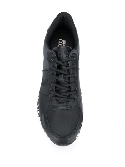 Shop Versace Jeans Couture Logo Sole Sneakers In Black