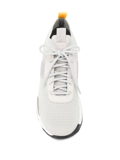 Shop Hugo Boss Running-inspired Hybrid Sock Trainers In Grey