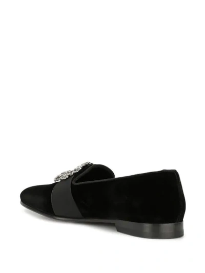 Shop Manolo Blahnik Embellished Carlton Loafers In Black