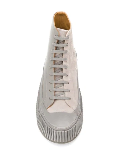Shop Jil Sander Platform Hi-top Sneakers In Grey