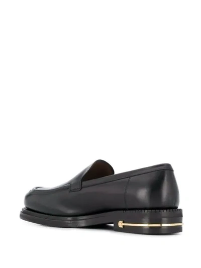 Shop Ferragamo Gancini Detailed Heel Loafers In Black