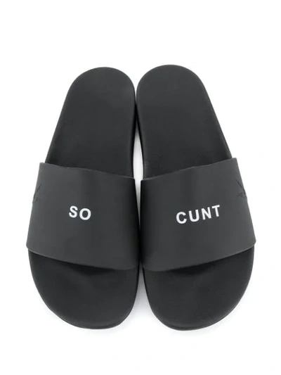 Shop Rick Owens Drkshdw Phrase Slide Sandals In Black