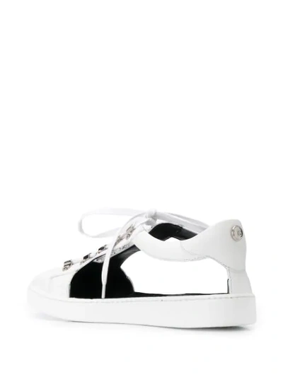 Shop Balmain Cut-out Low-top Sneakers In White