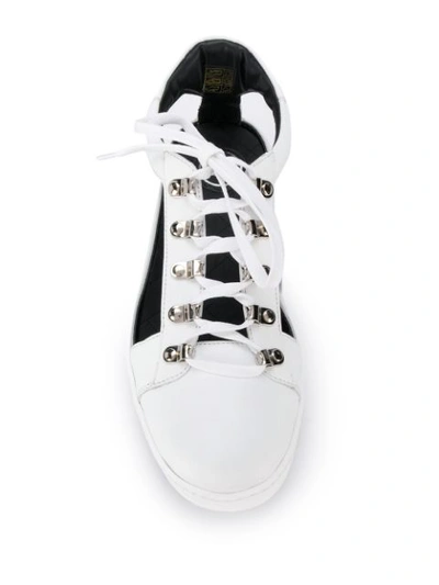 Shop Balmain Cut-out Low-top Sneakers In White