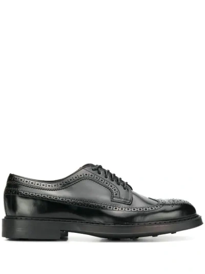 Shop Doucal's Brogue-style Lace Up Shoes In Black