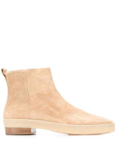 Shop Fear Of God Side Zip Ankle Boots In Neutrals