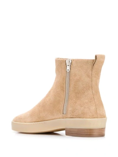Shop Fear Of God Side Zip Ankle Boots In Neutrals