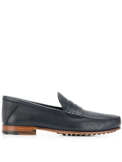 Shop Tod's Penny Loafers In Blue