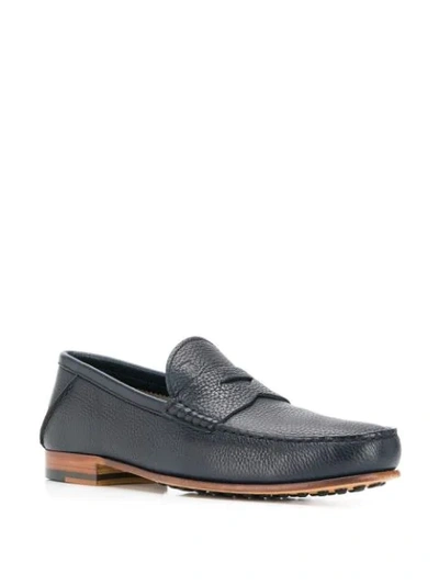 Shop Tod's Penny Loafers In Blue