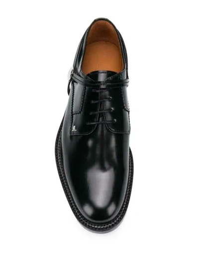 Shop Lanvin Stirrup Derby Shoes In 46mossgreen