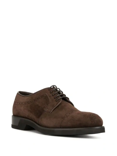 Shop Ermenegildo Zegna Classic Derby Shoes In Brown