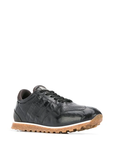 Shop Alberto Fasciani Perforated Detail Sneakers In Black