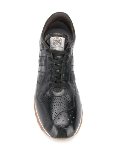 Shop Alberto Fasciani Perforated Detail Sneakers In Black