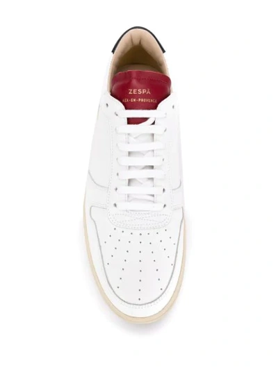 Shop Zespà Perforated Sneakers In White