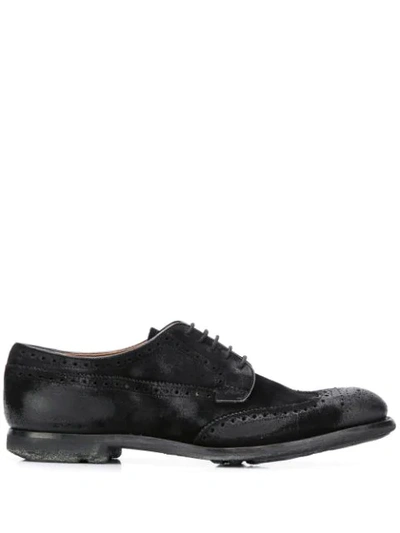 Shop Church's Distressed Oxford-style Brogues In Black