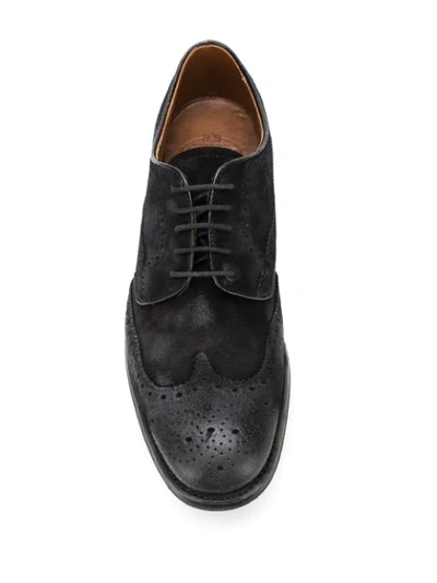 Shop Church's Distressed Oxford-style Brogues In Black