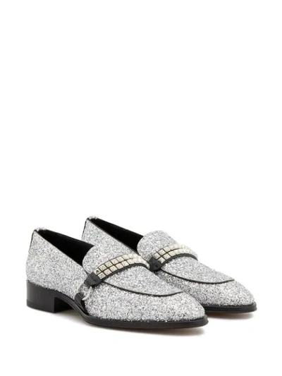 Shop Giuseppe Zanotti Angeles Loafers In Silver