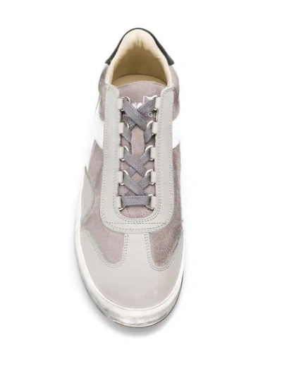 Shop Diadora Suede Panelled Sneakers In Grey