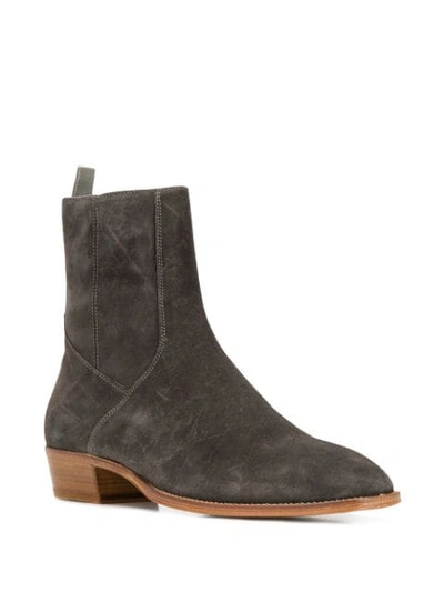 Shop Represent Zip-up Ankle Boots In Grey