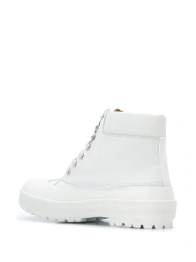 Shop Jacquemus Knöchelhohe Schnürstiefel In White