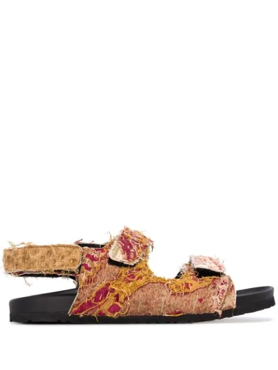 Shop By Walid Brown Felix 18th Century Fabric Sandals