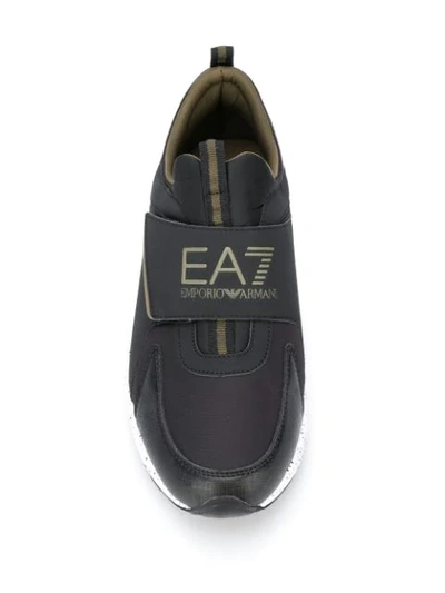Shop Ea7 Slip-on Logo Sneakers In Black
