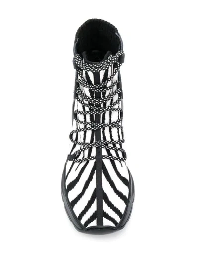 Shop Just Cavalli High Top Zebra Pattern Sneakers In Black