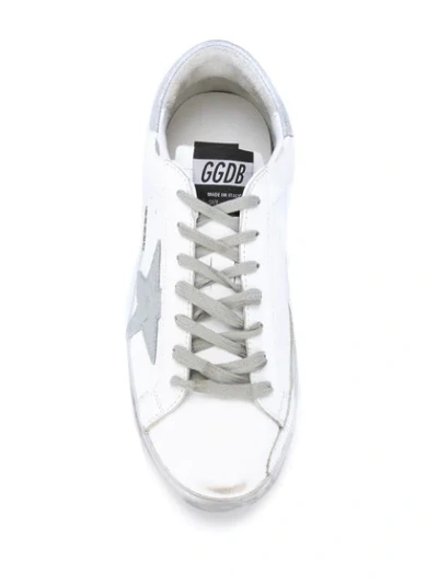 Shop Golden Goose Metallic Detail Low Top Sneakers In White