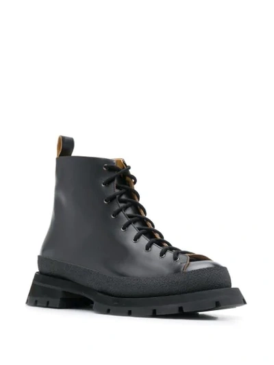 Shop Jil Sander Hiking Style Boots In Black