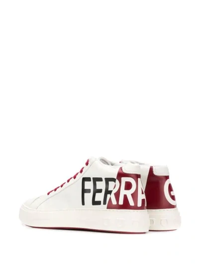 Shop Ferragamo Branded High-top Sneakers In White
