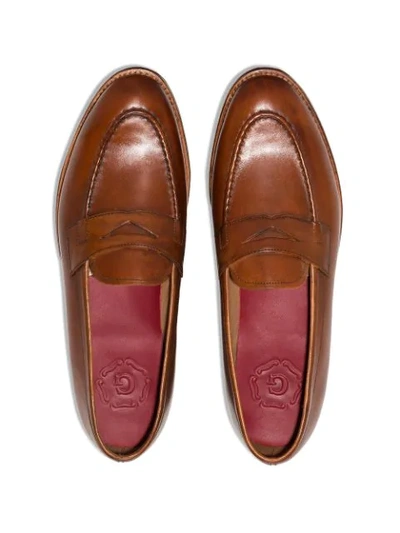 Shop Grenson Lloyd Slip-on Loafers In Brown