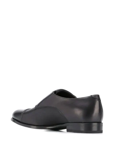 Shop Ermenegildo Zegna Leather Monk-strap Shoes In Black