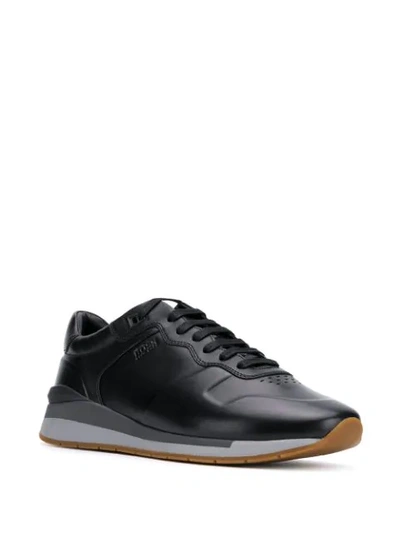 Shop Hugo Boss Low Top Wedge Sole Sneakers In Black