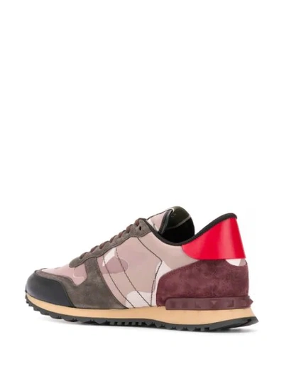 Shop Valentino Garavani Rockrunner Camouflage Sneakers In Pink