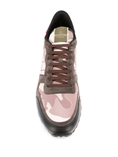 Shop Valentino Garavani Rockrunner Camouflage Sneakers In Pink