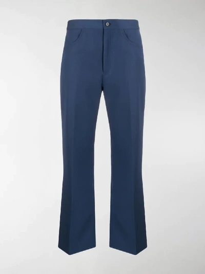 Shop Jil Sander High-rise Cropped Trousers In Blue