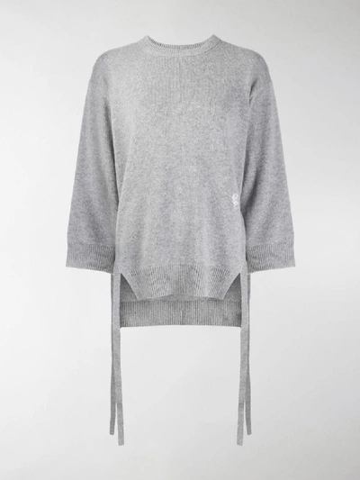 Shop Chloé Side-tie Loose-fit Sweater In Grey