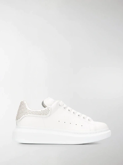 Shop Alexander Mcqueen Oversized Stud-embellished Low-top Sneakers In White