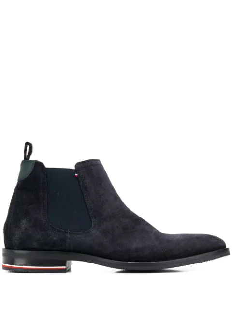 tommy hilfiger suede chelsea boots