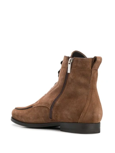 Shop Santoni Suede Ankle Boots In Brown