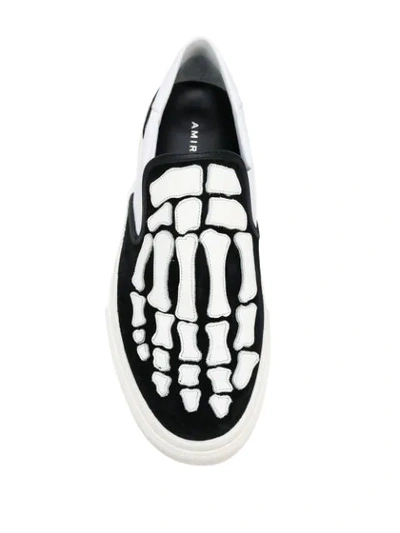 Shop Amiri Skeleton Print Sneakers In Black